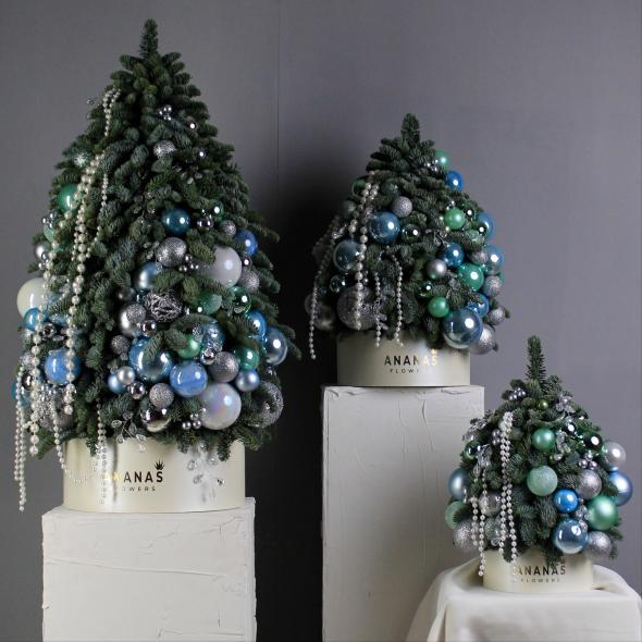 ЕЛКА В ГОЛУБОЙ ГАММЕ (В ТРЕХ РАЗМЕРАХ)