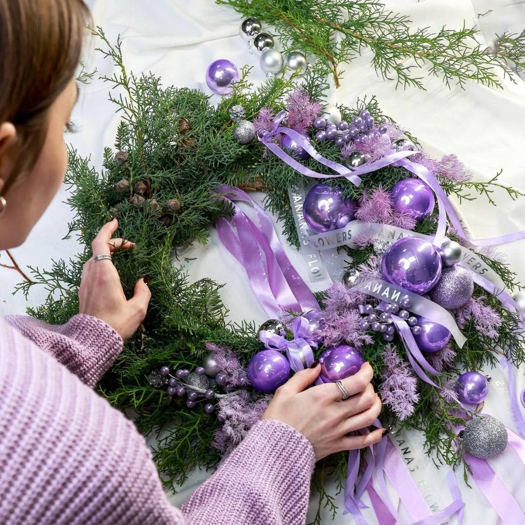 Новогодний венок из хвои Milk