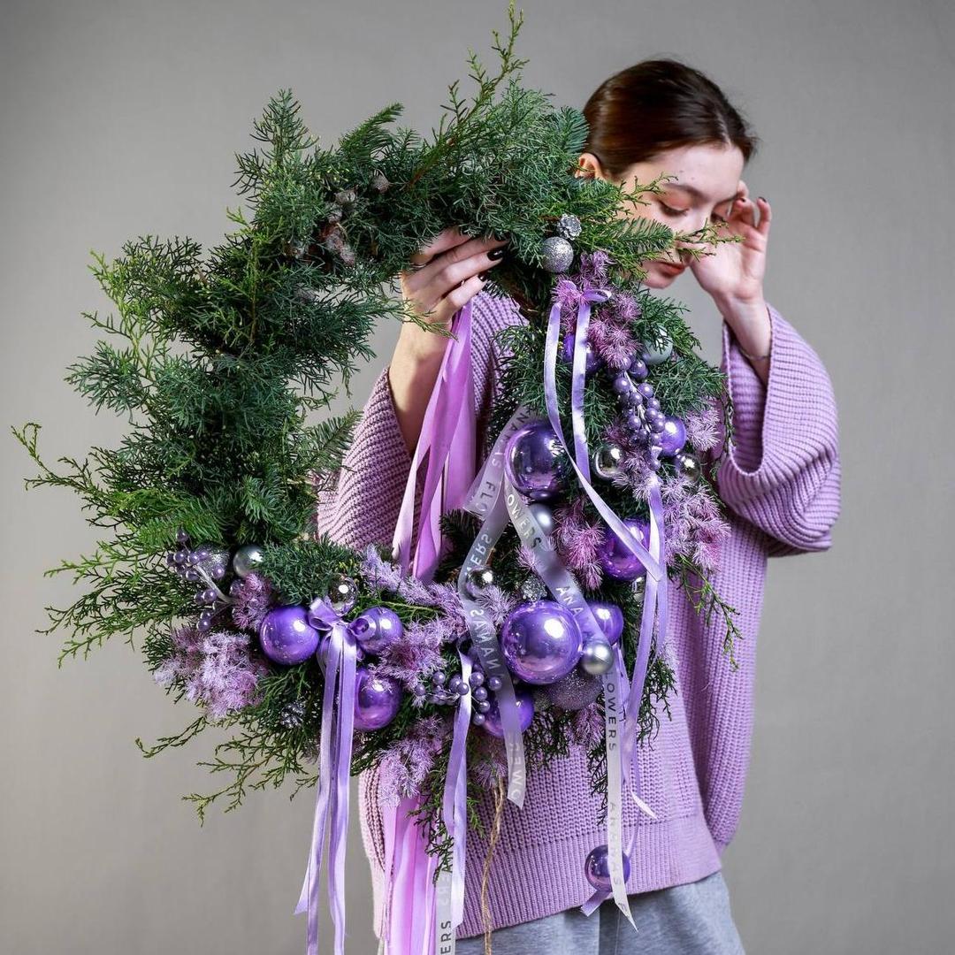 Новогодний венок из хвои Milk