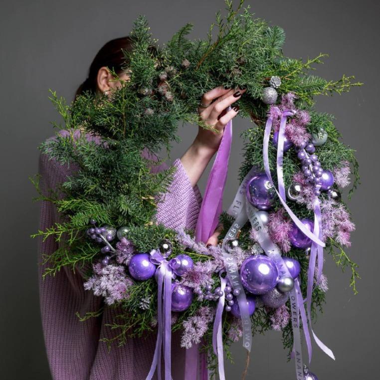 Новогодний венок из хвои Milk
